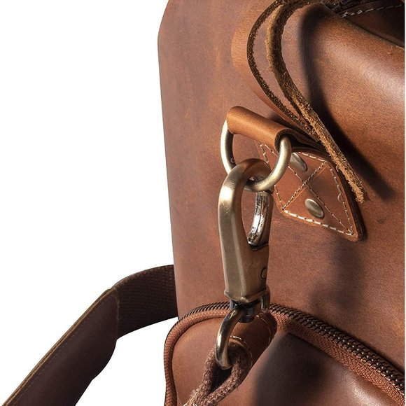 Full Grain Leather Travel Duffel Bag Overnight Weekend Leather Bags Sports Gym - Picture 6 of 7